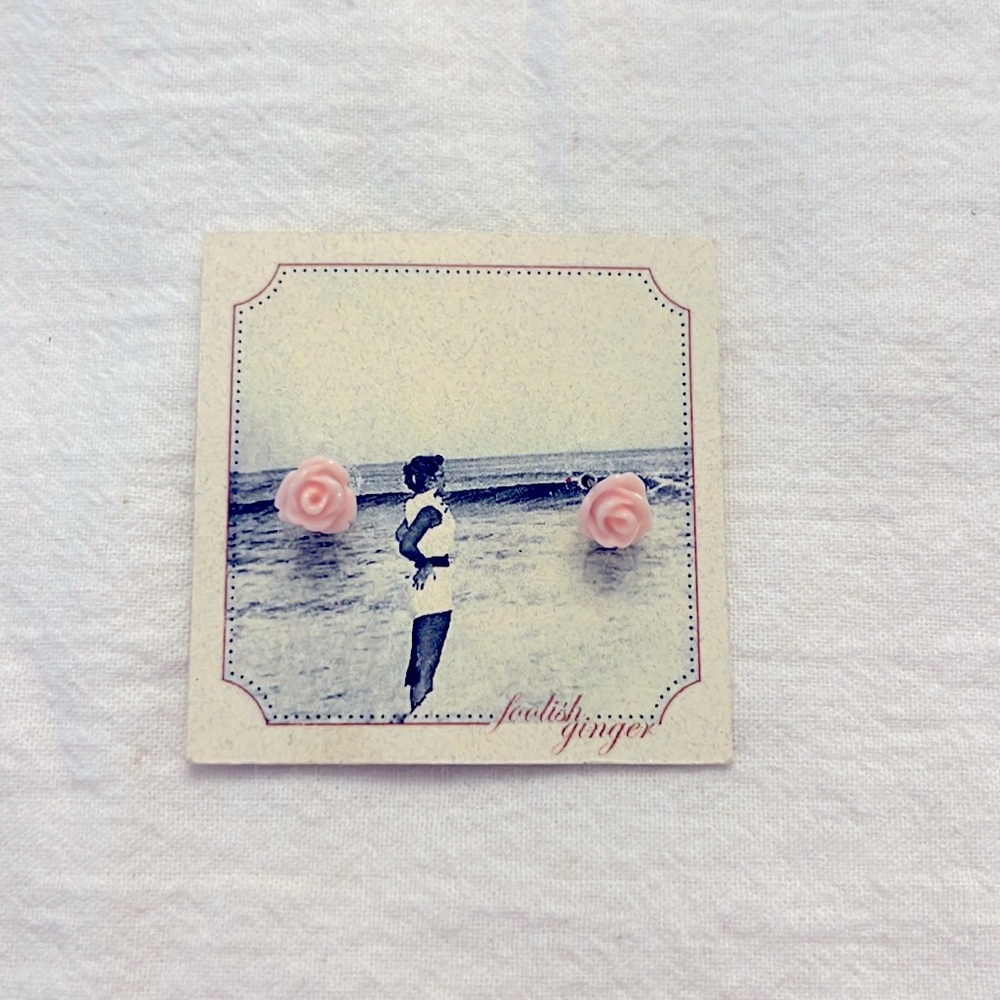 Never worn Pink Rose Earrings
